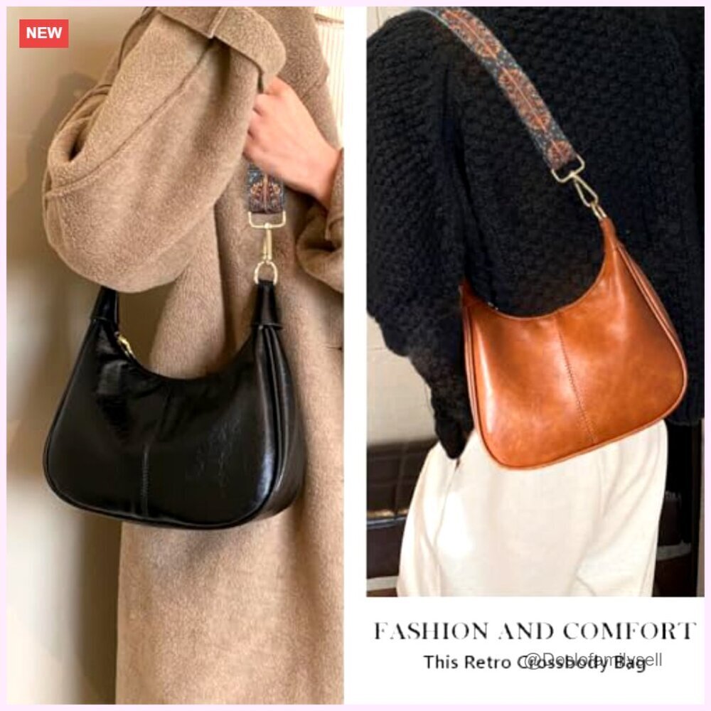 PU Leather Hobo Bag Crossbody Shoulder Purse Large Capacity - Picture 2 of 7
